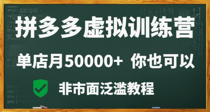 拼多多虚拟电商训练营月入30000+你也行,暴利稳定长久,副业*