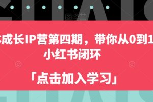 自媒体成长IP营第四期,带你从0到1跑通小红书闭环