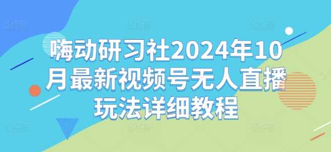 嗨动研习社2024年10月*视频号无人直播玩法详细教程