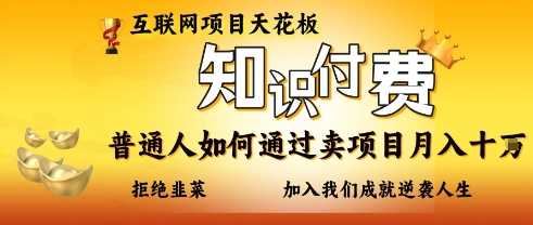 互联网项目天花板,知付付费项目,普通人如何通过卖项目月入十个,拒绝韭菜【揭秘】
