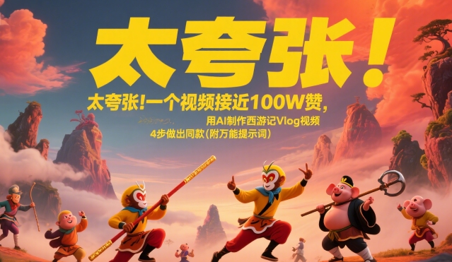 太夸张!一个视频接近100W赞,用AI制作*记Vlog视频,全流程拆解来了(附*提示词)