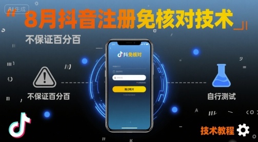 8月抖音注册免核对技术,不保证*,自测