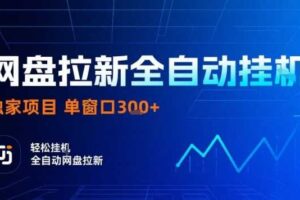 网盘全自动拉新掘金,独家技术,操作简单,单窗口轻松日入3张+ 可矩阵【揭秘】