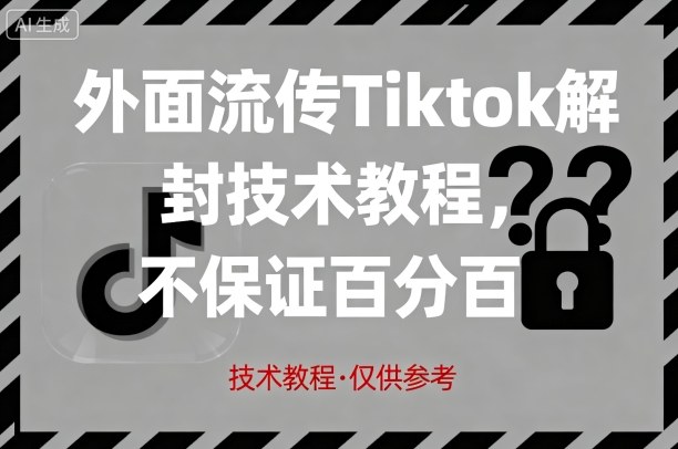 外面流传Tiktok解封技术教程,不保证*,具体自测
