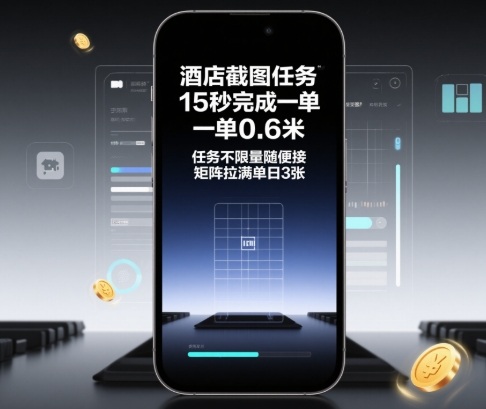 酒店截图任务,15秒完成一单,一单0.6米,任务不*随便接,矩阵拉满单日3张【揭秘】