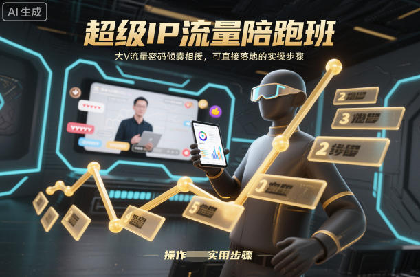 *IP流量陪跑班,大V流量密码倾囊相授,可直接落地的实操步骤