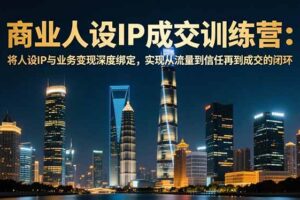 (16789期)商业人设IP成交训练营-12月:将人设IP与业务变现深度绑定,从流量到信任再到成交闭环