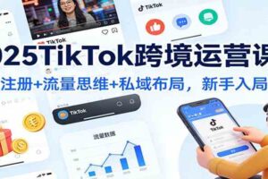 2025TikTok跨境运营课：账号注册+流量思维+私域布局，新手入局指南