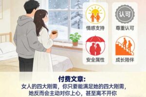 付费文章:女人的四大刚需,你只要能满足她的四大刚需,她反而会主动对你上心,甚至离不开你