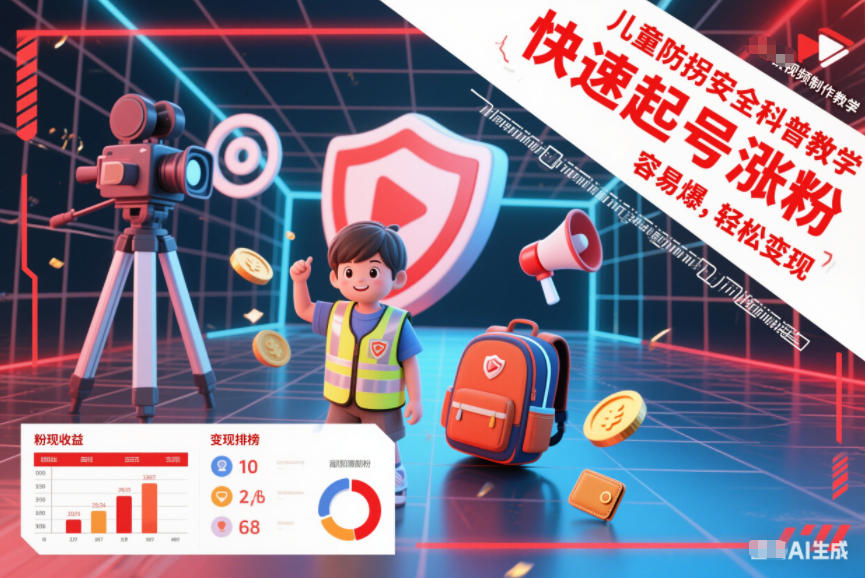 儿童防拐*科普知识视频制作教学,快速起号涨粉,容易爆,轻松变现