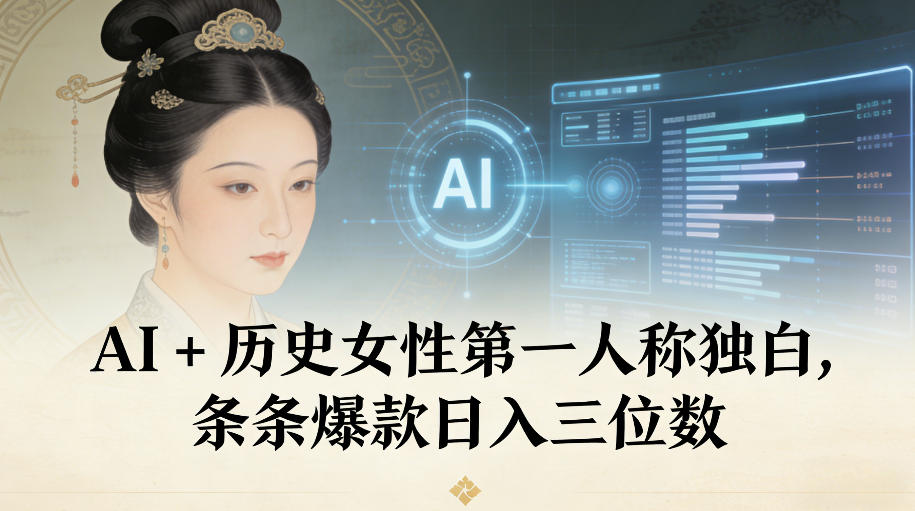 AI+历史女性*人称独白,条条*日入三位数