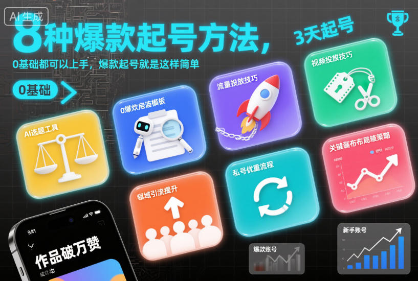 8种*起号方法,0基础都可以上手,*起号就是这样简单