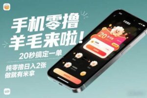 手机零撸薅羊毛来啦!20秒搞定一单,纯零撸日入2张,做就有米拿【揭秘】