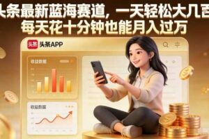 头条最新蓝海赛道,一天轻松大几张,每天花十分钟也能月入过1W【揭秘】