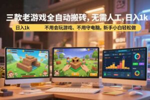三款老游戏全自动搬砖,无需人工,日入1k,不用会玩游戏、不用守电脑,新手小白轻松做【揭秘】