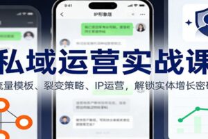 私域运营实战课：流量模板、裂变策略、 IP运营，解锁实体增长密码