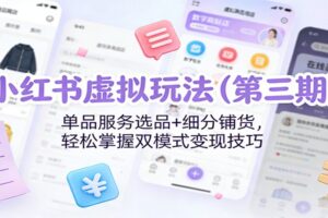 小红书虚拟玩法：单品服务选品+细分铺货，轻松掌握双模式变现技巧
