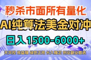 (17444期)2026全网首发黑马项目,AI美金算法对冲,日入2000-6000+,稳定长效0风险,彻底告别996四工资…