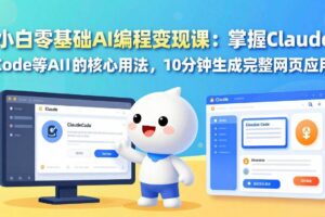 (17562期)小白零基础AI编程变现课:掌握Claude Code等AI工具的核心用法,10分钟生成完整网页应用