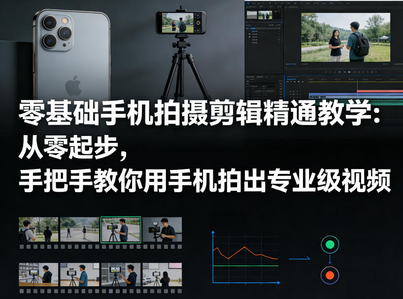 零基础手机拍摄剪辑精通教学:从零起步,手把手教你用手机拍出*级视频