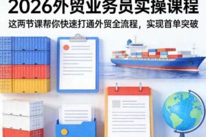 2026外贸业务员实操课程,这两节课帮你快速打通外贸全流程,实现首单突破