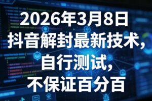 2026年3月8日抖音解封最新技术,自行测试,不保证百分百