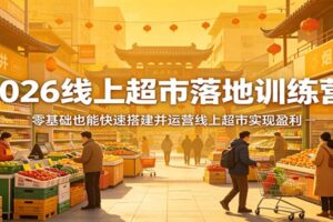 2026线上超市落地训练营,零基础也能快速搭建并运营线上超市实现盈利