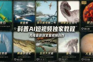 （18016期） 科普造物主AI短视频独家教程：从软件安装、壳隆音色到文案视频创作，零基础快速做爆款