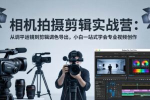 (18002期)相机拍摄剪辑实战营:从调平运镜到剪辑调色导出,小白一站式学会专业视频创作