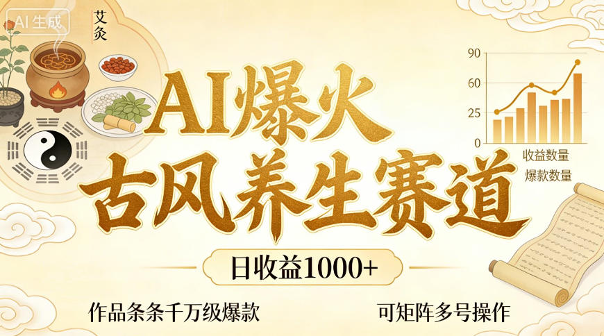 AI爆火古风*赛道,日收益1k+单条作品点赞破万+,可矩阵多号操作【揭秘】