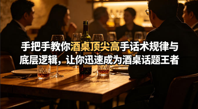 付费文章:手把手教你酒桌*高手话术规律与底层逻辑,让你迅速成为酒桌话题*(二十年**经验分享)