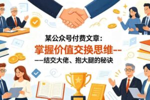 某公众号付费文章：掌握价值交换思维—-结交大佬、抱大腿的秘诀