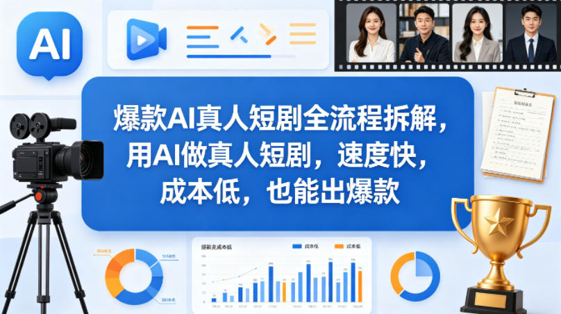 *AI真人短剧全流程拆解,用AI做真人短剧,速度快,成本低,也能出*
