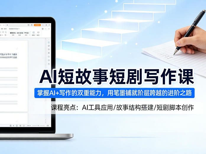 AI短故事短剧写作课,掌握AI+写作的双重能力,用笔墨铺就*跨越的进阶之路
