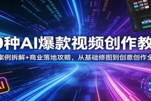 50种AI爆款视频创作教学:影视案例拆解+商业落地攻略,从基础修图到创意创作全掌握