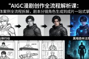(17879期)AIGC漫剧创作全流程解析课:三体案例全流程拆解,剧本分镜角色生成到成片一站式掌握