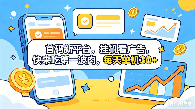 首码新平台,挂G自动看广告,快来吃*波肉,每天单机30+,可矩阵放大【揭秘】