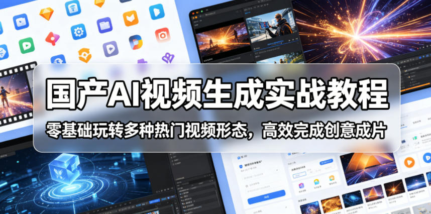 国产AI视频生成实战教程,零基础玩转多种热门视频形态,*完成创意成片