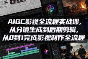 AIGC影视全流程实战课,从分镜生成到后期剪辑,从0到1完成影视制作全流程