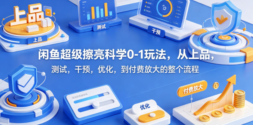 闲鱼*擦亮科学0-1玩法,从上品,测试,干预,优化,到付费放大的整个流程