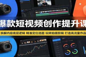 爆款短视频创作提升课:拆解内容底层逻辑,精准定位选题玩转拍摄剪辑打造高流量作品