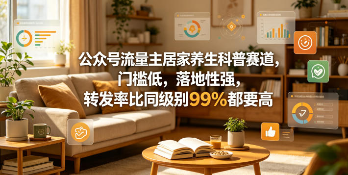 公众号流量主居家*科普赛道,门槛低,落地性强,转发率比同级别99%都要高