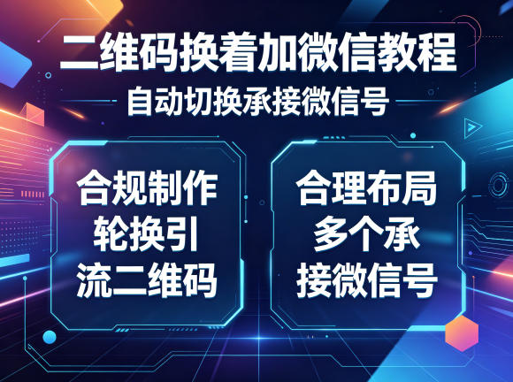 二维码换着加微信教程,自动切换承接微信号,合规制作*换引流二维码,合理布局多个承接微信号