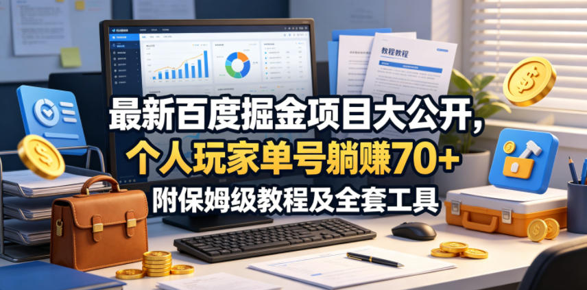 *百度掘金项目大公开,个人玩家单号躺賺70+,附保姆级教程及全套工具【揭秘】