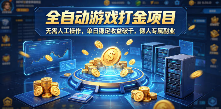 全自动游戏打金项目,无需人工操作,单日*破千,懒人专属副业【揭秘】