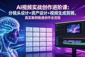 (18596期)AI视频实战创作进阶课:分镜头设计+资产设计+视频生成剪辑,真实案例跑通创作全流程