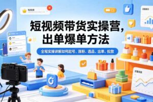短视频带货实操营,出单爆单方法,全程实操讲解如何起号、涨粉、选品、出单、投放(更新0515)