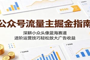 公众号流量主掘金指南:深耕小众头像蓝海赛道,进阶运营技巧轻松放大广告收益