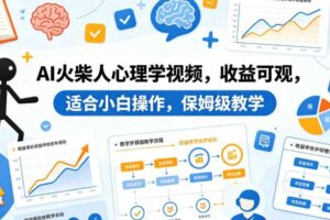 AI火柴人心理学视频,收益可观,适合小白操作,保姆级教学