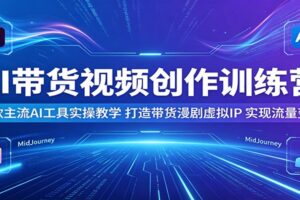 AI带货视频创作训练营:多款主流AI工具实操教学,打造带货漫剧虚拟IP,实现流量变现